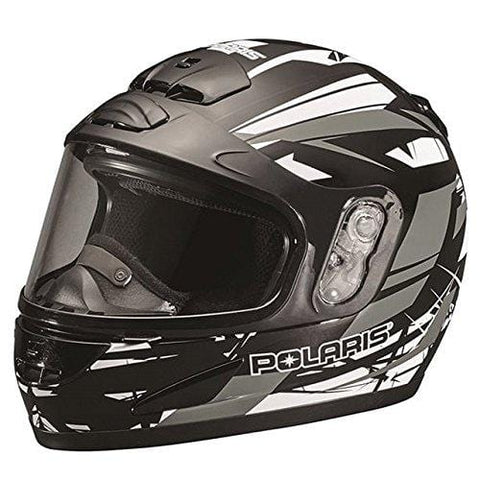 Polaris Youth Grey Turbo Snowmobile Helmet- Small