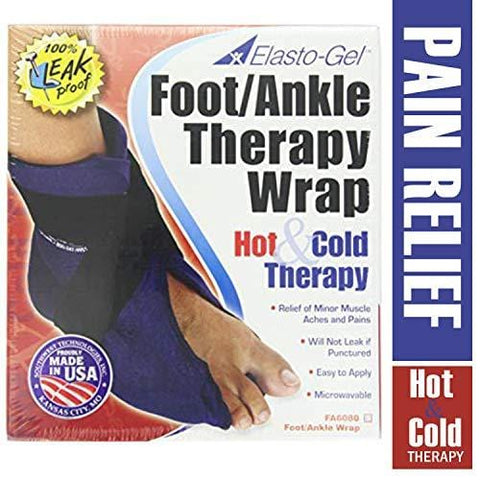 Elasto Gel Hot/Cold Foot and Ankle Wrap, Flexible Hot & Cold Gel Wrap for Ankle Injury, Bruises & Muscle Sprains, Reusable Hot & Cold Therapy for Pain Relief & Recovery
