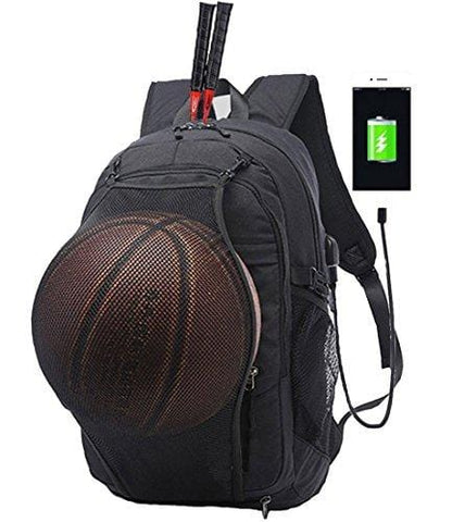 KOLAKO Business Laptop Backpack, Casual Sports Backpacks, Water Resistant Travel Daypack, Basketball Soccer Backpack Computer Bag for Men Women with USB Charging Port, Fits 15.6 inch Laptop & Tablet