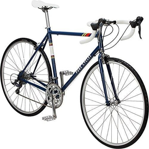 Pure Cycles Classic 16-Speed Road Bike, 56cm/Large, Bonette Blue