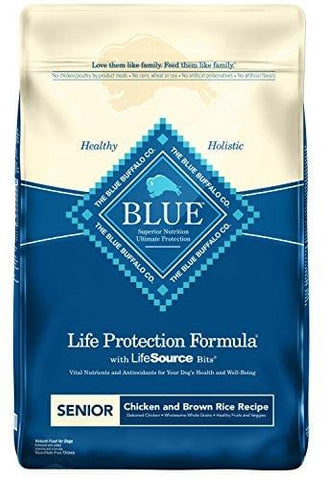 Blue Buffalo Life Protection Formula Senior Dog Food - Natural Dry Dog Food for Senior Dogs - Chicken and Brown Rice - 30 lb. Bag