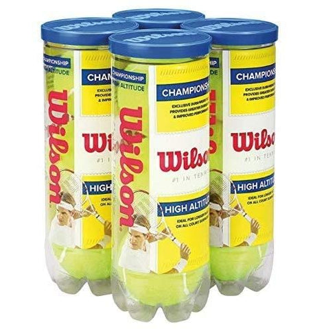 Wilson High Altitude Tennis Balls Championship - 4 Pack, 12 Balls, Yellow, USTA and ITF Approved - Official Ball of The US and Australian Open Grand Slam Championships - Official Ball of NCAA Tennis