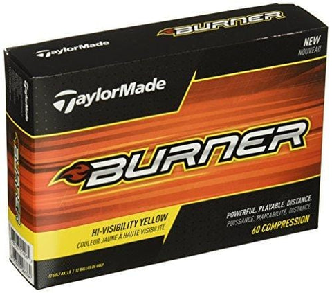 TaylorMade 2017 Burner Golf Balls Yellow Golf Ball, Yellow (One Dozen)