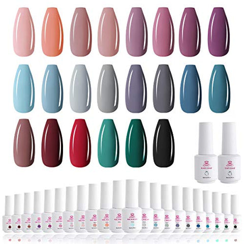 Makartt Gel Nail Polish Kit - 22 Gel Nail Colors UV Gel Polish 8ML Base Coat Top Coat Nail Polish Set P-31