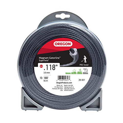 Oregon 20-021 Super-Twist Magnum Gatorline String Trimmer Line, .118-Inch 1-Pound Donut