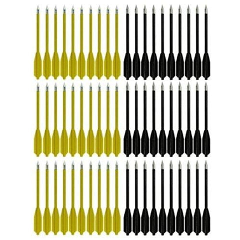 SPEED TRACK 6.25" 50-80lb Mini Crossbow Bolts Target Arrows - Practice Or Hunting (Pack of 60-Yellow and Black) - Ultra Pickleball