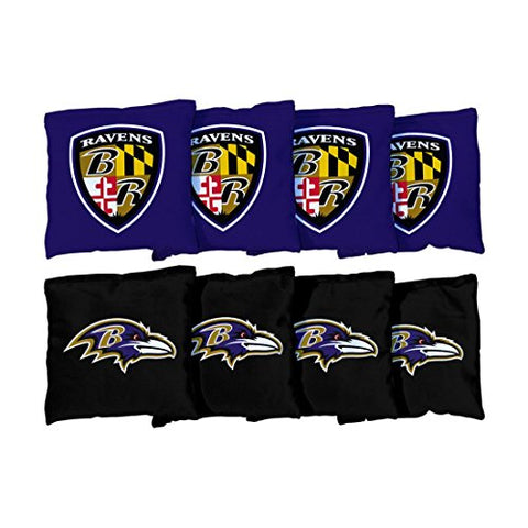 Victory Tailgate Baltimore Ravens NFL Cornhole Game Bag Set (8 Bags Included, Corn-Filled)