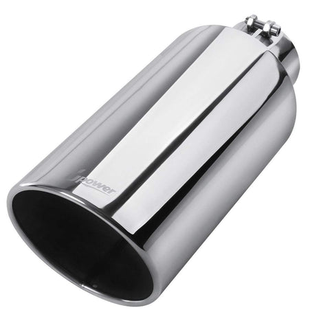 Upower Universal diesel tips inlet 4'' to outlet 7'' Exhaust Tips 18" Long Mirror Polish Stainless Steel Exhaust Tailpipe Bolt On