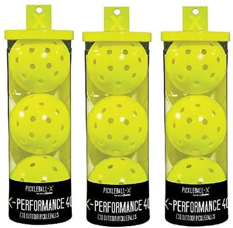 Franklin 52821 X-Performance 3 Pack Optic Yellow Pickleballs - Quantity 3