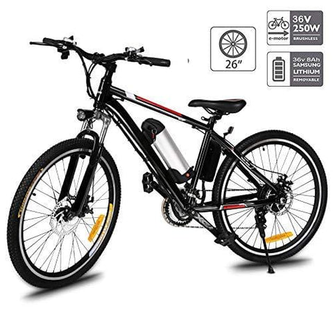Fast88 Electric Mountain Bike with 250W Removable Lithium-Ion Battery (36V, 8AH), E-Bike with Battery Charger
