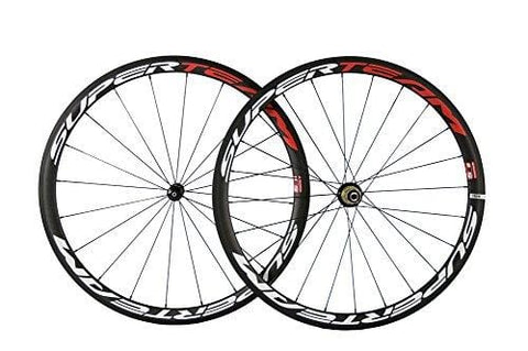 Superteam Carbon Fiber Wheelset 700C Wheels 38mm Clincher Matte Finish For Shimano 9/10/11 Speed