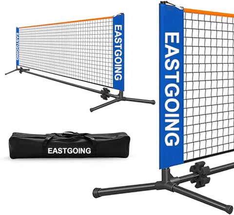 Eastgoing 10 ft Mini Portable Soccer Tennis Net | Pickleball Net System with Carrying Bag for Driveway Backyard. Easy Assemble Beach Tennis Net | Tennis Practice for Indoor and Outdoor
