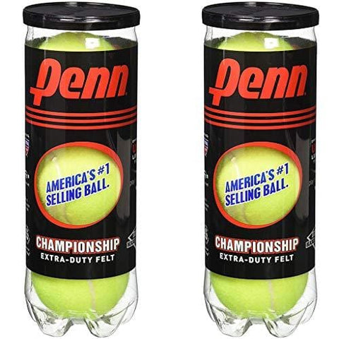 Penn 55108 Tennis Balls Hi-Intensity Yellow 2 can Pack (Total of 6 Balls)