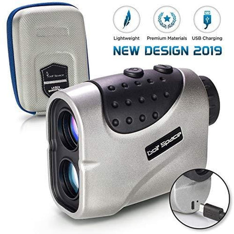 Golf Laser Range Finder by Golf Space - Rangefinder Binoculars Power Device With High Precision. Measuring Distance Slope Angle and Flag Lock. Hunting Binocular Rangefinders. Rechargeable