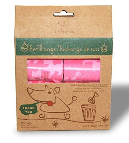Best Pet Supplies, Inc. BPS - Thick Waste Poop Bags - Scented, Pink Dog, 120 Bags