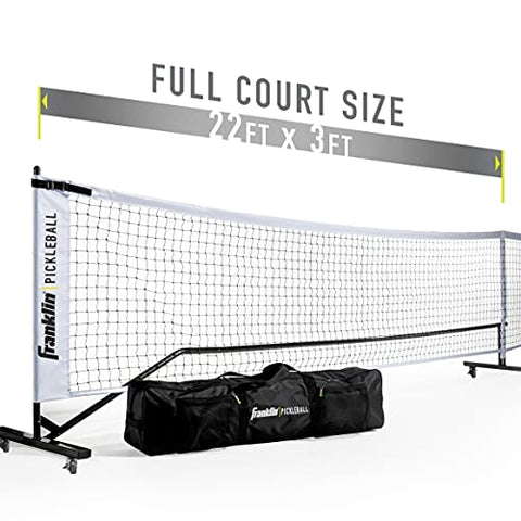 Franklin Sports Pickleball Net - Official Size with Wheels -Superior Portability, White/Black