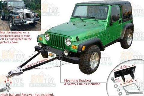 Universal Tow Bar Adjustable Mount Tow Bar Tow Kit with Magnetic Tow Lights