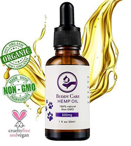 Buddy Care Hemp Oil for Dogs and Cats - Pet Anxiety Relief - Calming Effect for Dogs and Cats - All Natural Hemp Extract for Joint Pain