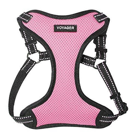 Voyager Step-in Flex Dog Harness - All Weather Mesh, Step in Adjustable Harness for Small and Medium Dogs by Best Pet Supplies - Pink, Small