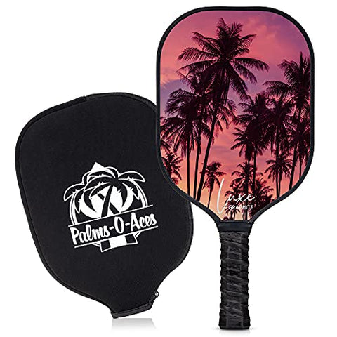 Graphite Pickleball Paddle with Cover - Lightweight Pickleball Racket for Beginners to Professionals - Optimized Grip Pickle Ball Racket for Indoor or Outdoor Sports - Meets USAPA Specs - Single