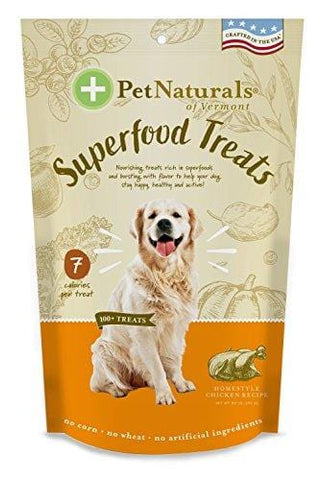 Pet Naturals Of Vermont - Superfood Treats For Dogs, Homestyle Chicken Flavor, 100+ Bite-Sized Chews, Organic Ingredients