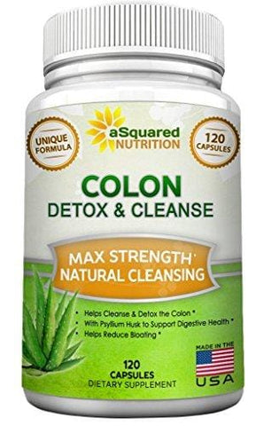 Pure Colon Cleanse for Weight Loss - 120 Capsules, Max Strength, Natural Colon Detox Cleanser, Colon Cleansing Diet Supplement Blend for Digestive Health, Flush Body Toxins, Diet Pills for Men & Women