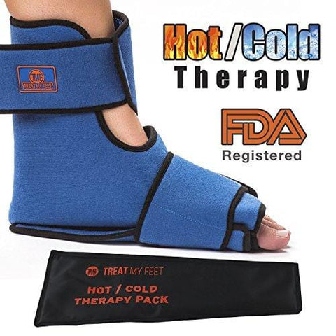 Foot & Ankle Pain Relief Hot/Cold Therapy System - Foot Ice Pack Wrap - Relieve Foot and Ankle Aches & Pains from Injuries Using Compression Wrap Packs for Ankles and Feet. Heat or Freeze Gel Insert