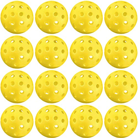 16 Pack Outdoor Pickleballs Balls, Vobab Pickleballs Approved by USAPA for Sanctioned Tournament Play, 40 Holes Designed for Outdoor Courts to Maintain Sufficient Elasticity and Durable