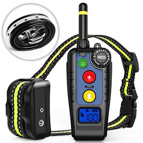 [Newest 2019] Dog Training Collar with Remote | Dog Shock Collar Rechargeable | Electronic Bark Collar 3 Training Modes | Long Range 2000FT & IPX7 Waterproof | E-Collar for Small, Medium, Large Dogs