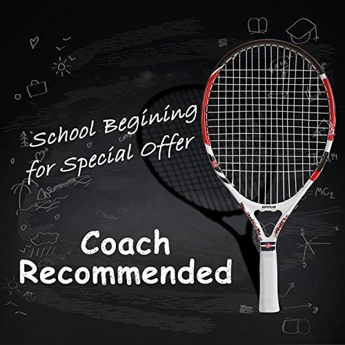 oppum Adult Carbon Fiber Tennis Racket, Super Light Weight Tennis Racquets Shock-Proof and Throw-Proof,Include Tennis Bag Tennis Overgrip (Aluminum-Carbon Racquet(Red), 4 3/8)