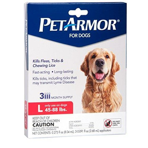 PetArmor for Dogs, Flea and Tick Treatment for Large Dogs (45-88 Pounds), Includes 3 Month Supply of Topical Flea Treatments
