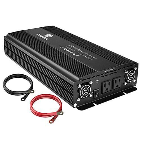 Buywhat 2000W Power Inverter 12V DC to 110V AC Car Converter 2 AC Outlets for Home RV (2000W-Black)