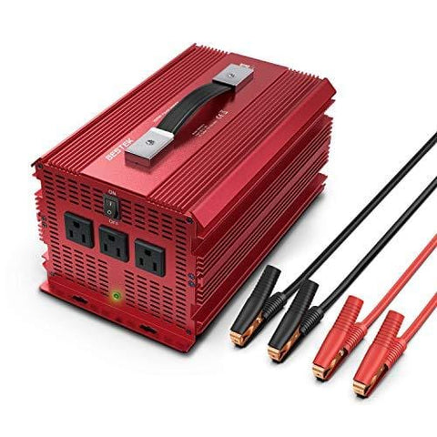 BESTEK 2000W Power Inverter 3 AC Outlets DC 12V to 110V AC Car Inverter Outdoor Emergency Power Supply ETL Listed
