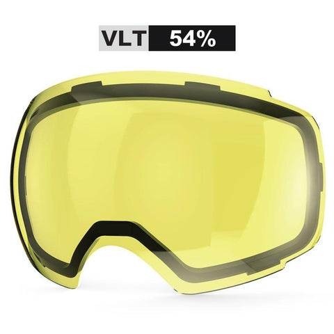 ZIONOR Lagopus X4 Ski Snowboard Snow Goggles Replacement Lenses (VLT 54% Bright Lens)