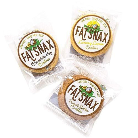 Fat Snax Cookies - Low Carb, Keto, and Sugar Free (Variety Pack, 12-pack (24 cookies)) - Keto-Friendly & Gluten-Free Snack Foods