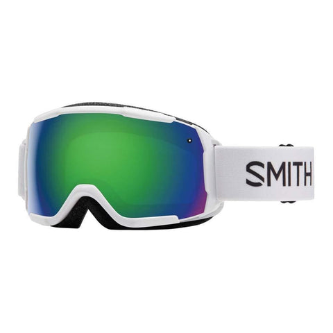 Smith Optics Grom Youth Snow Goggles - White/Green Sol-X Mirror