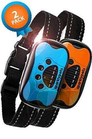 Humane Dog Bark Collar 2 Pack | Anti Barking Training Collar | Vibrating, No Shock Stop Barking for Small Medium Large Dogs | Upgrade 2019 Pet Corrector (2 Pack)