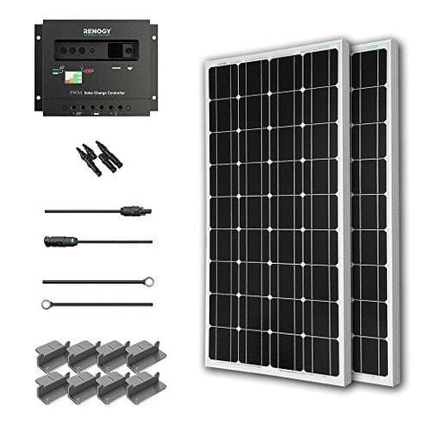 Renogy 200 Watt 12 Volt Monocrystalline Solar Starter Kit with Wanderer