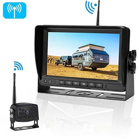 iStrong HD Digital Wireless Backup Camera System For RVs/Trucks/Trailers/5th Wheels/Motorhomes with 7'' Monitor Kit Rear View/Front View Camera IP69K Waterproof IR Night Vision