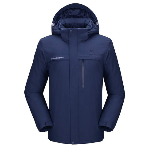 CAMEL CROWN Mens Ski Jacket Waterproof Snowboard Winter Snow Warm Ski Coat for Men Dark Blue M