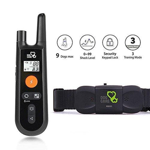 Dog Training Collar - Rechargeable Dog Shock Collar w/3 Training Modes, Beep, Vibration and Shock, 100% Waterproof Training Collar, Up to 1000Ft Remote Range, 0~99 Shock Levels Dog Training Set