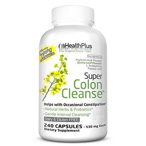 Health Plus Super Colon Cleanse: 10-Day Cleanse -Detox | 6 Cleanses, 240 Capsules