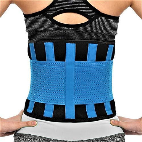 RiptGear Back Brace for Men and Women - Back Pain Relief Support for Lower Back Pain and Hip Pain - Lumbar Severe Back Pain Relief for Herniated Disc and Sciatica (Blue, Large - 32" to 35")