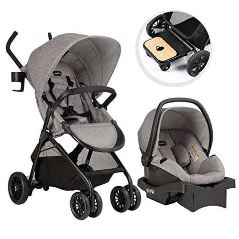 Evenflo Sibby Travel System with LiteMax 35 Infant Car Seat, Mineral Gray