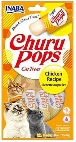 INABA Churu Pops Moist and Chewy Cat Treat Chicken Recipe 4 Tubes