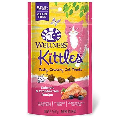 Wellness Kittles Natural Grain Free Cat Treats, Salmon & Cranberries, 2-Ounce Bag