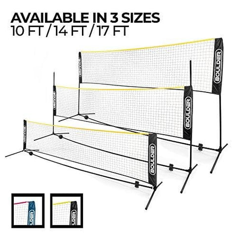 Boulder Portable Badminton Net Set - 10-FT Mini Net for Tennis, Soccer Tennis, Pickleball, Kids Volleyball - Easy Setup Nylon Sports Net with Poles - for Indoor or Outdoor Court, Beach, Driveway