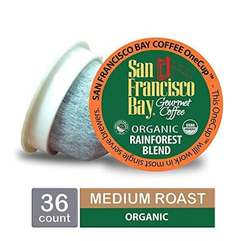 San Francisco Bay OneCup, Organic Rainforest Blend, Single Serve Coffee K-Cup Pods (36 Count) Keurig Compatible
