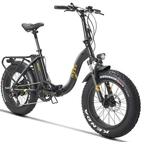MZZK 20" Wide Fat Tire Electric Moped Electric Mountain Bicycles with Lithium Battery (48V 624W) Folding Electric Bike