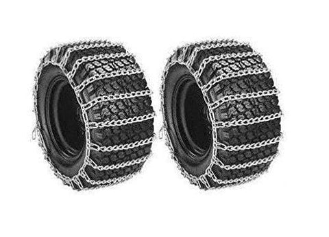 The ROP Shop | New Pair 2 Link TIRE Chains 16x6.50x8 for Garden Tractors/Riders/Snowblowers